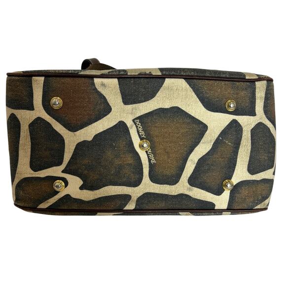 Dooney & Bourke -Giraffe Print African Safari Canvas/Leather Small Tote Handbag - Picture 12 of 14